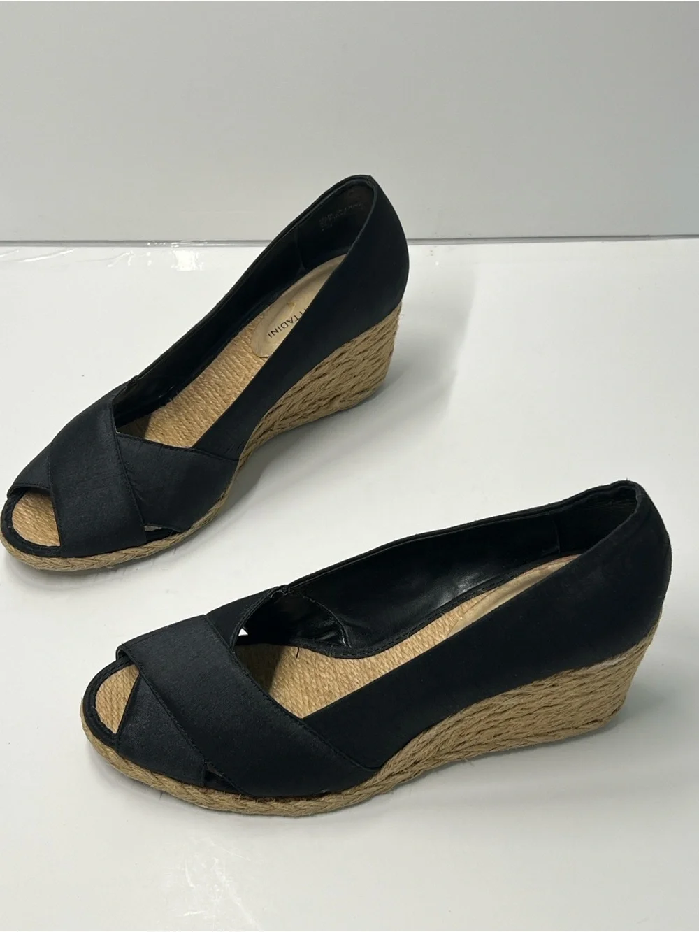 Adrienne Vittadini Women’s Size 8.5 Black Slip One Wedge Heel